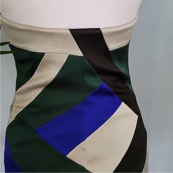Giorgio Armani Strapless Color Block Silk Cocktail Dress - Picture 6 of 11